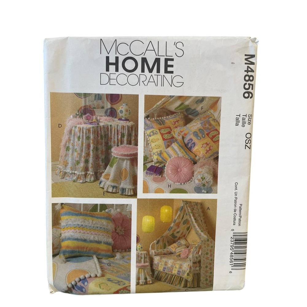 McCALL'S M4856 Home Decorating Pattern OSZ Tween Bedroom 2005 UNCUT FF